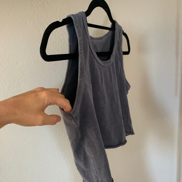 Brandy Melville Grey crop top scoop neck tank top sports bra top xs sm OS - Picture 5 of 8